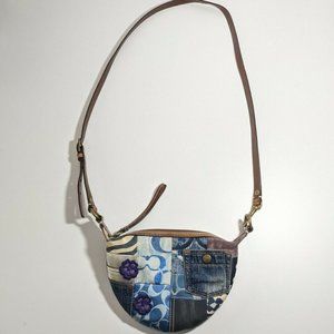 VTG Coach 10819 Denim Patchwork Crossbody Suede